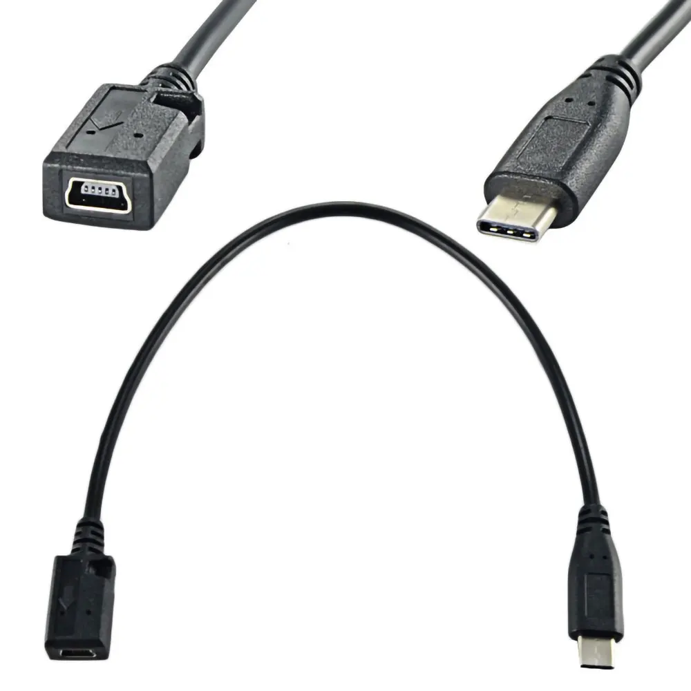 25cm USB3.1 Type C Male To mini USB 2.0 5Pin Female Data Cable Cord Nexus 5X 6P； | Мобильные телефоны и аксессуары