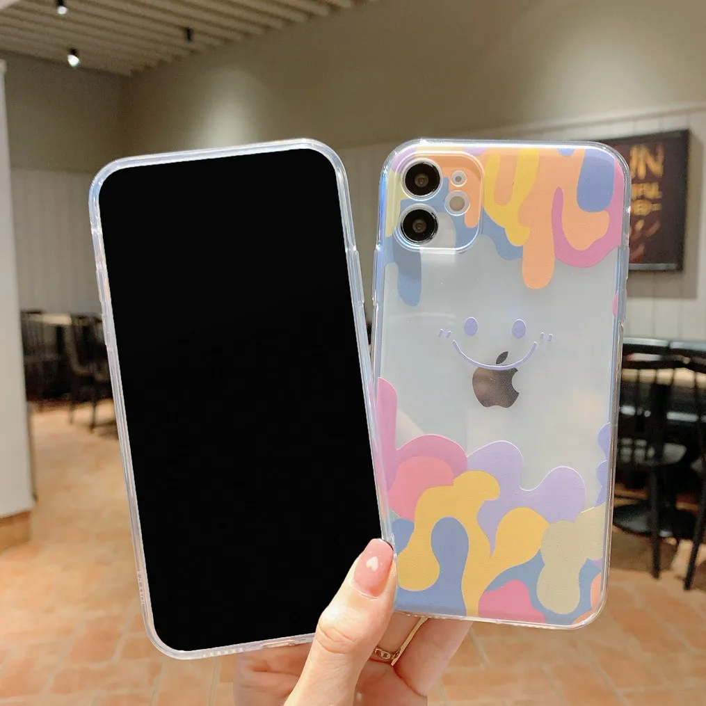 smile case for iPhone 12 Pro 11 Pro Max SE 2020 XS XR X Max 8 7 Plus case soft silicone phone cover