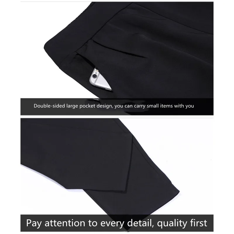 

Ladies pants harem pants loose straight suit casual high waist small feet nine points thin black wild carrot spring and autumn s