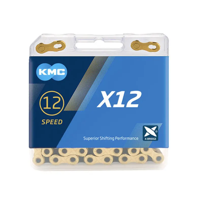 Велосипедная 12-скоростная цепь KMC с оригинальными разъемами MissingLinks X12 Series X Bridge на