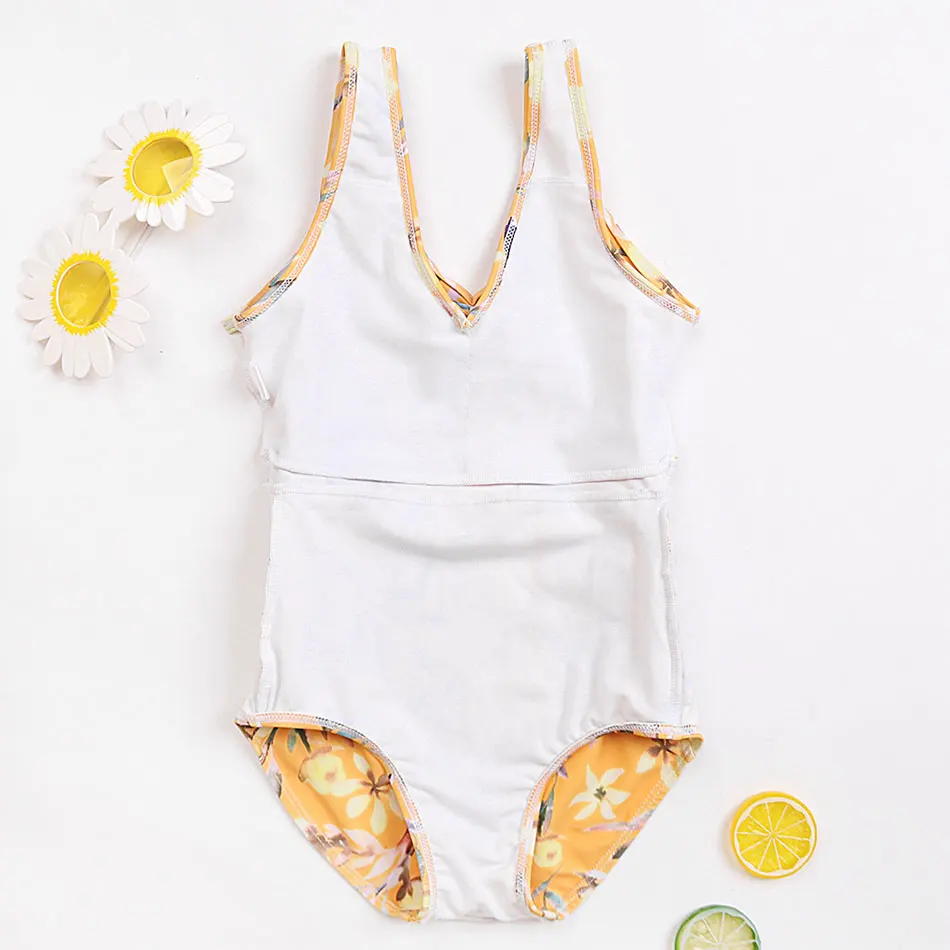 

Floral Girl Swimsuit One Piece Cut Out Toddler Girl Bathing Suit Monokini 2-8 Years Little Children's Swimwear Kids Beachwear