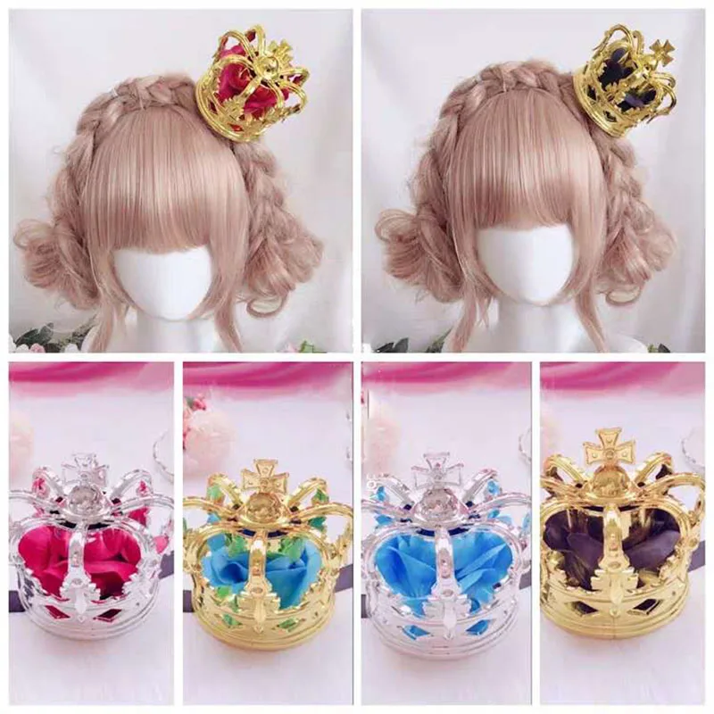 lolita crown hair accessories gorgeous rose band clip headdress golden cospaly | Тематическая одежда и униформа