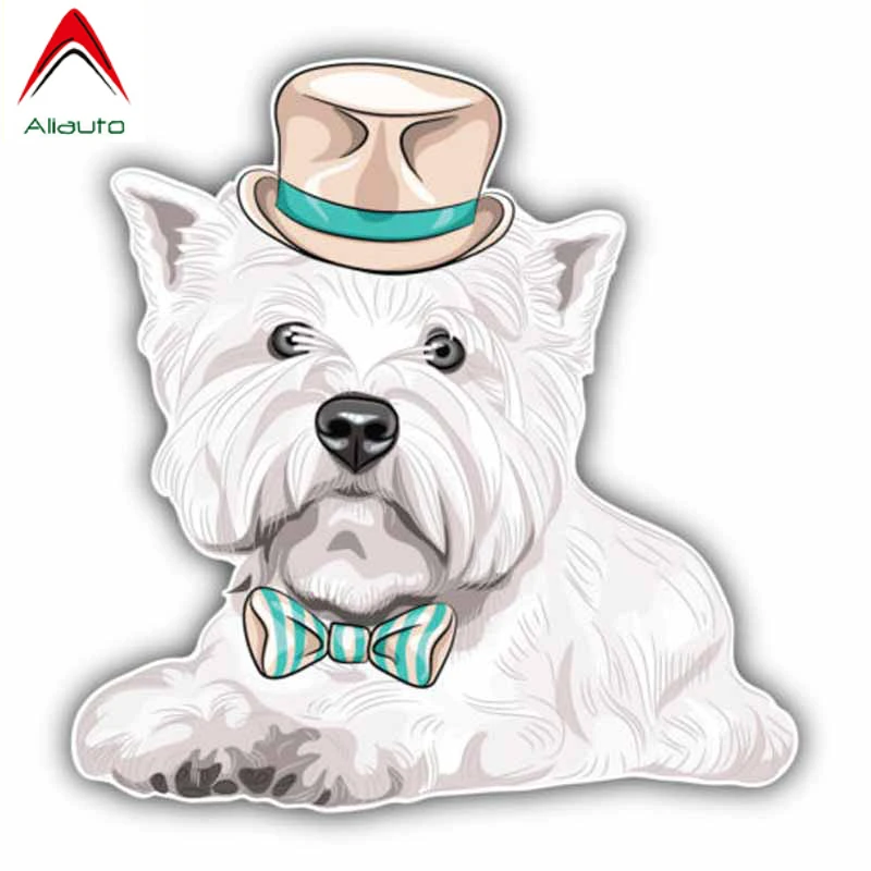 Милые автомобильные наклейки Aliauto хипстерские украшения West Highland White Terrier Dog