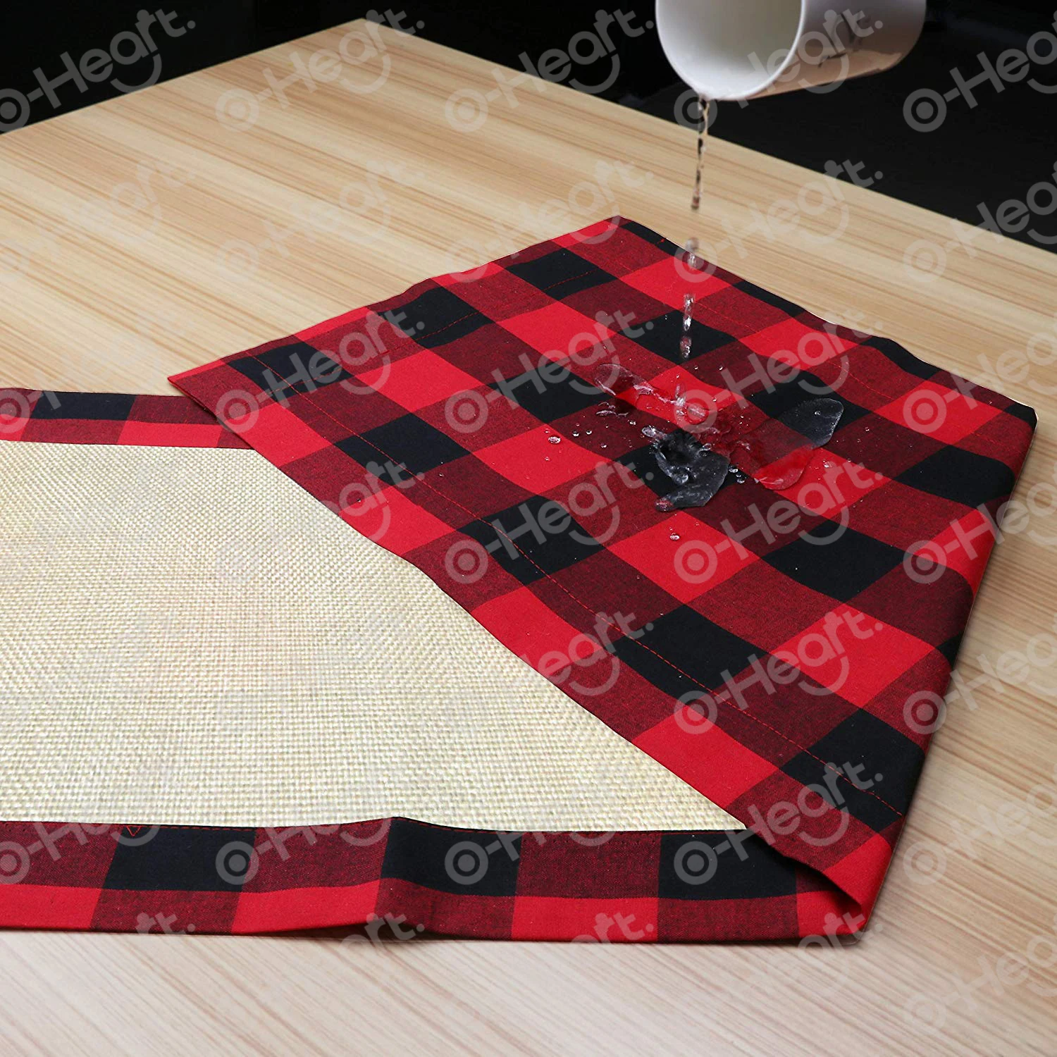 Хлопок мешковина буйвола плед настольная дорожка водонепроницаемый Реверсивный