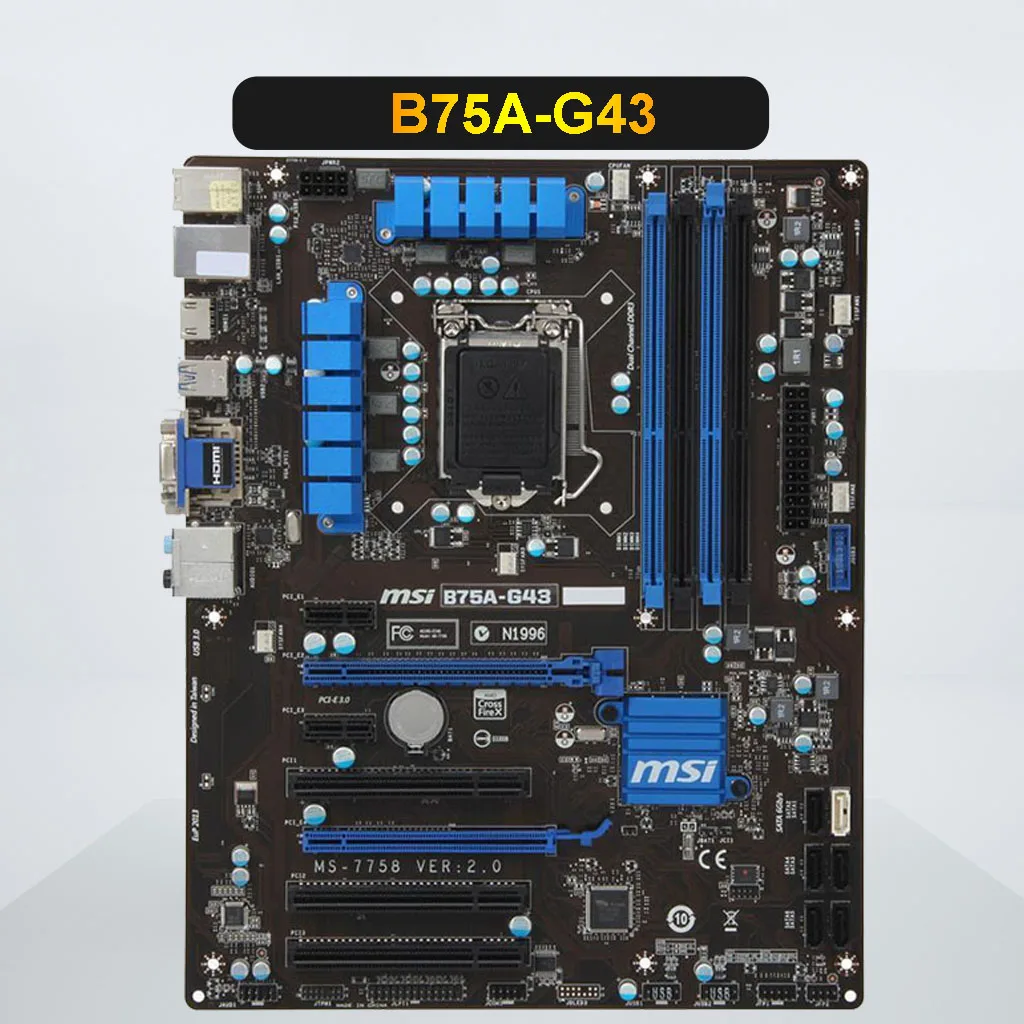 Для MSI B75A G43 материнская плата LGA 1155 Intel B75 DDR3 32 Гб USB3.0 SATA III PCI E 3 0 блок питания ATX Intel®