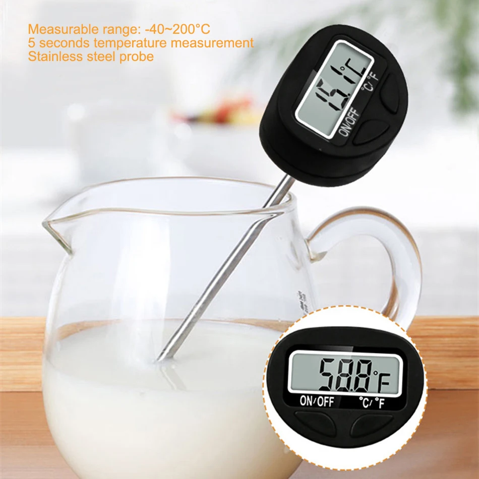 

Food Thermometer Home Kitchen Barbecue Baking Milk Powder, Water Temperature Food Measurement High Precision Probe