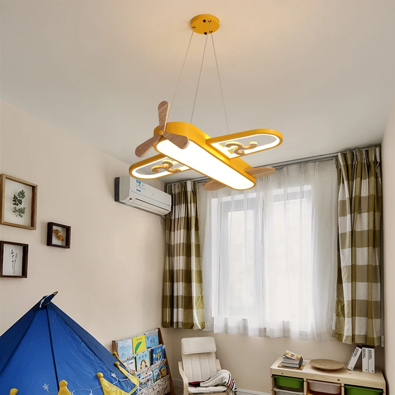 $81.62 Modern LED Pendant Lamp For Children's Room Bedroom Home Kids Baby Boys Airplane Hanging Ceiling Chandelier Decor Light Fixture