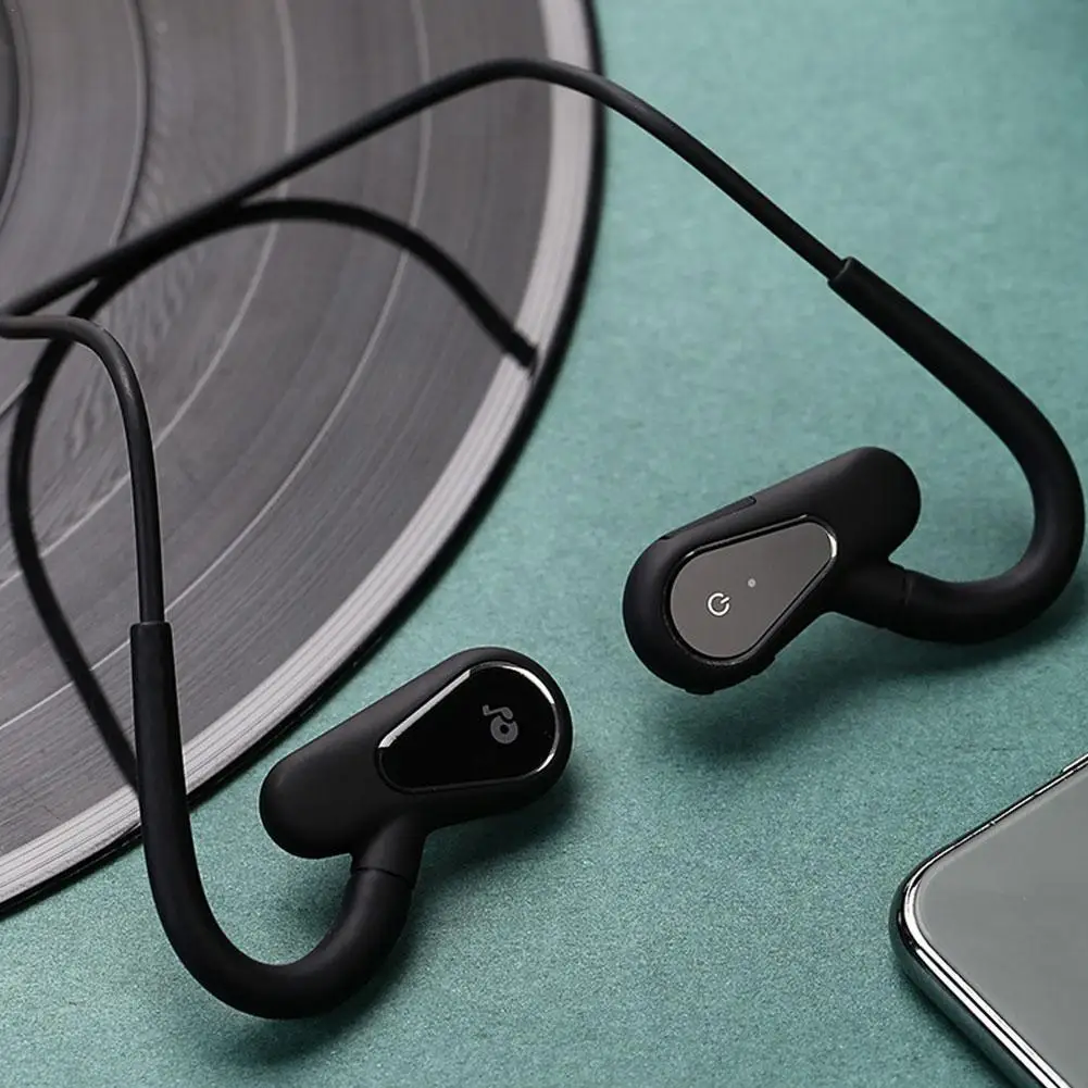 A01 Бесконтактный Bluetooth наушник для передачи звука через кости с крючком на ухе, который не вызывает боли и не требует доступности ушей для пения.