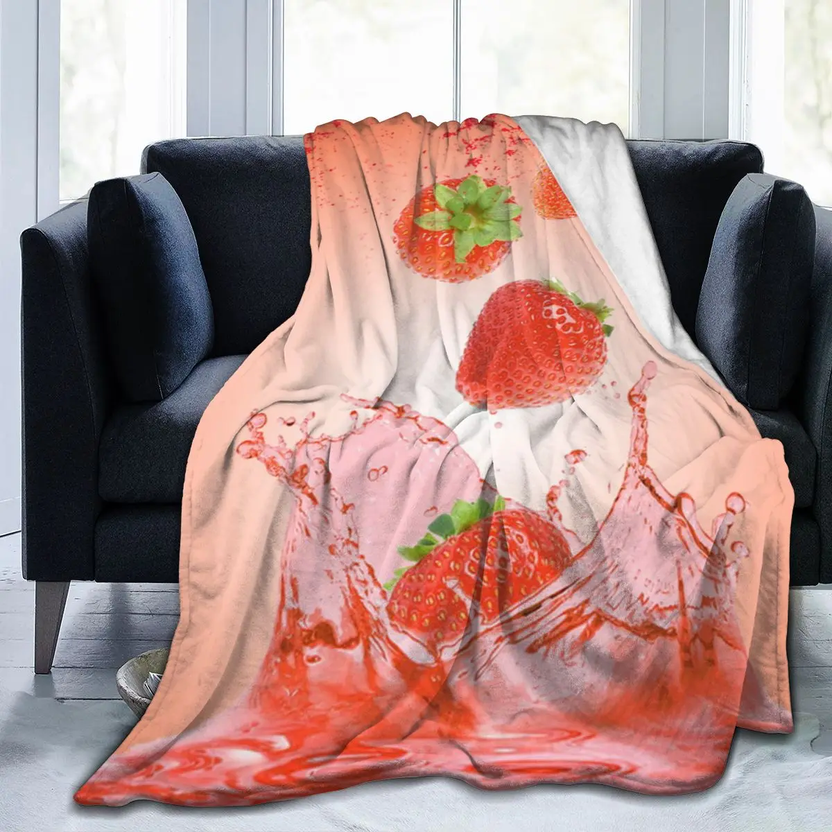 

Модное удобное эргономичное постельное белье с 3D принтом, мягкое квадратное одеяло для пикника, мягкое быстросохнущее фруктовое одеяло