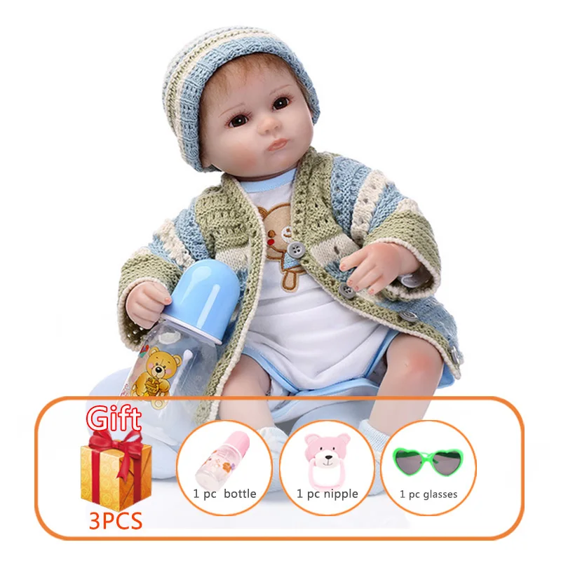 NPK 42 см Мягкая Кукла Новорожденный ребенок силиконовые куклы новорожденные
