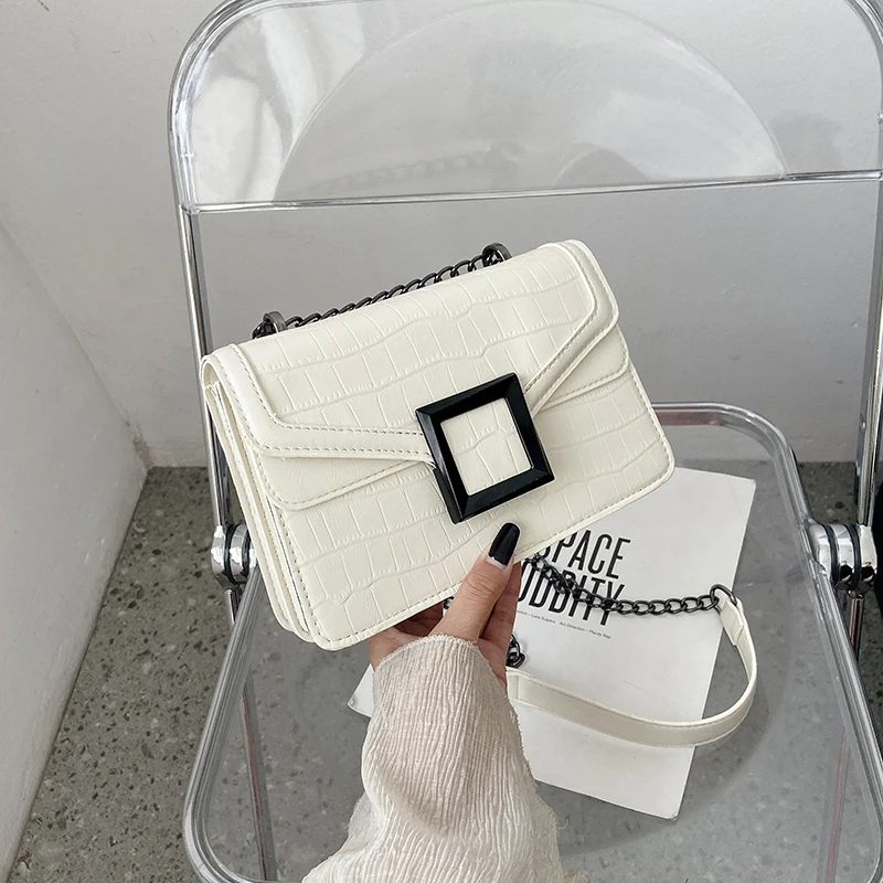 Роскошные женские сумки Дизайнерская кожаная сумка через плечо с цепочками