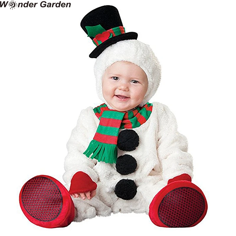 

Wonder Garden Newborn Infant Baby Christmas Elf Santa Claus Snowman Cosplay Costume Jumpsuit Halloween Cosplay Costume Suit