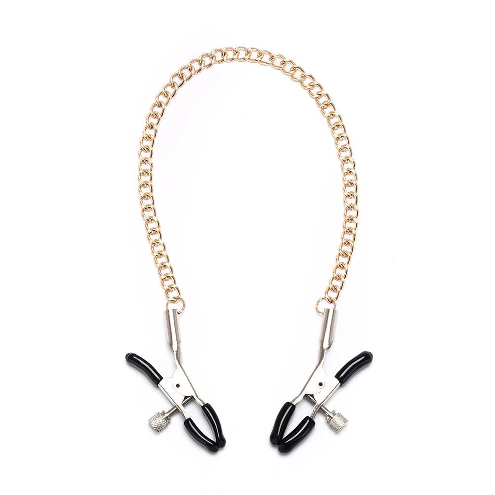 

Exotic Accessories Gold Chain Fetish Nipple Clamps Shaking Milk Stimulate For Couple Body Jewelry Accessories