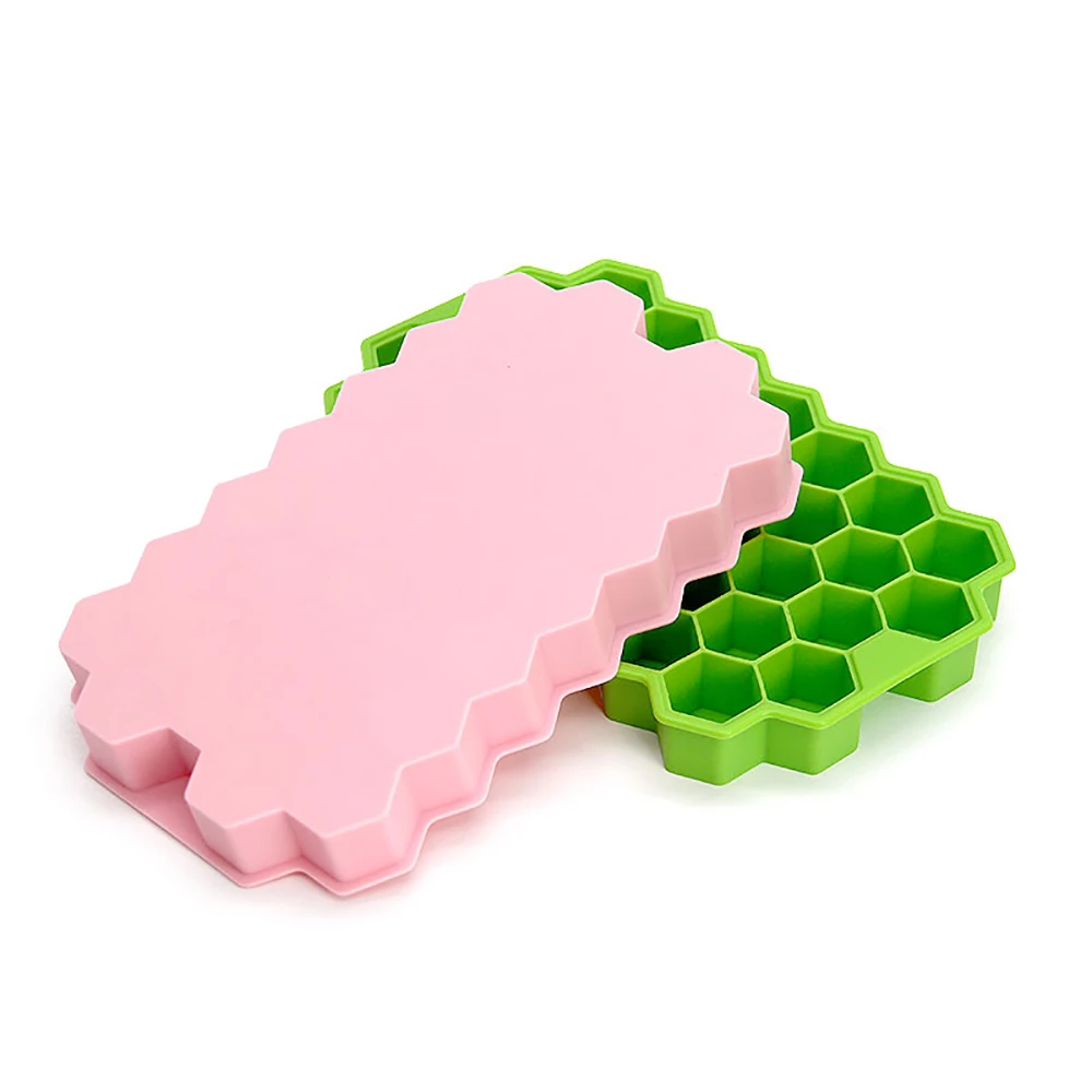 Honeycomb Ice Cream Tools Tray Mold With lid 37 Hexagonal Cube Making Suitable for Beverage Beer | Дом и сад