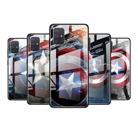 avengers shield marvel for samsung galaxy s21 ultra a71 a51 4g 5g a91 a81 a41 a31 a21 a11 a01 tempered glass phone case