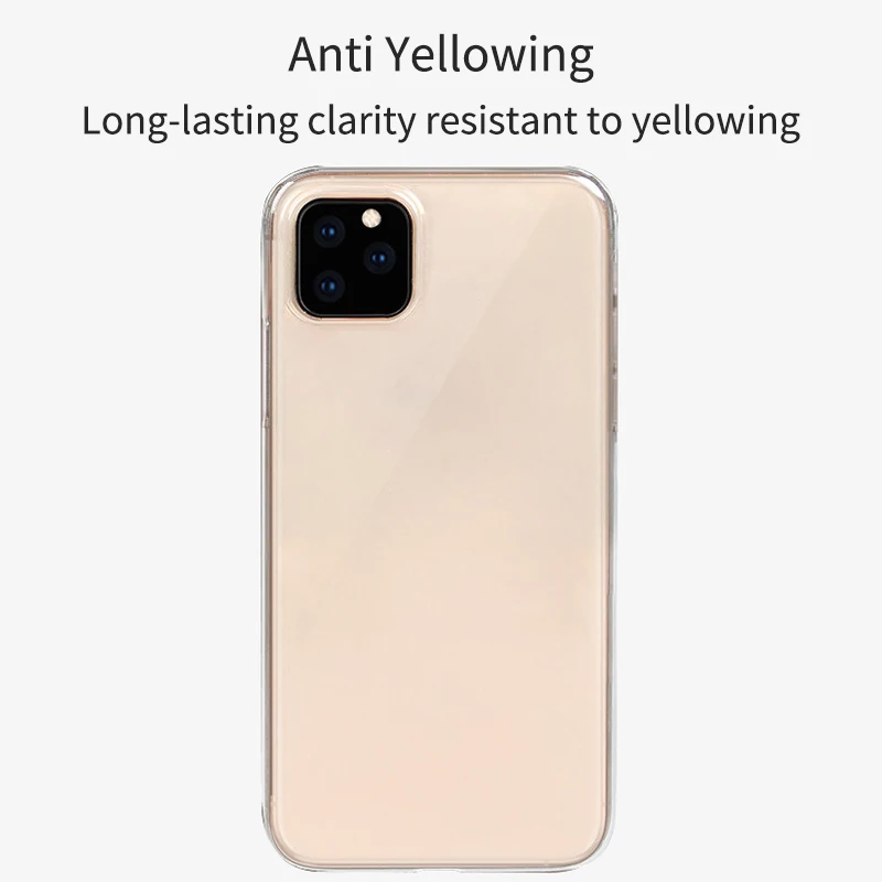 Жесткий прозрачный акриловый корпус для iPhone 11 Pro Max Coque Прозрачный чехол с