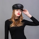 Кепка из натуральной кожи, с плоским верхом, для повседневной носки, с защитой от пота, дышащая, с козырьком от солнца