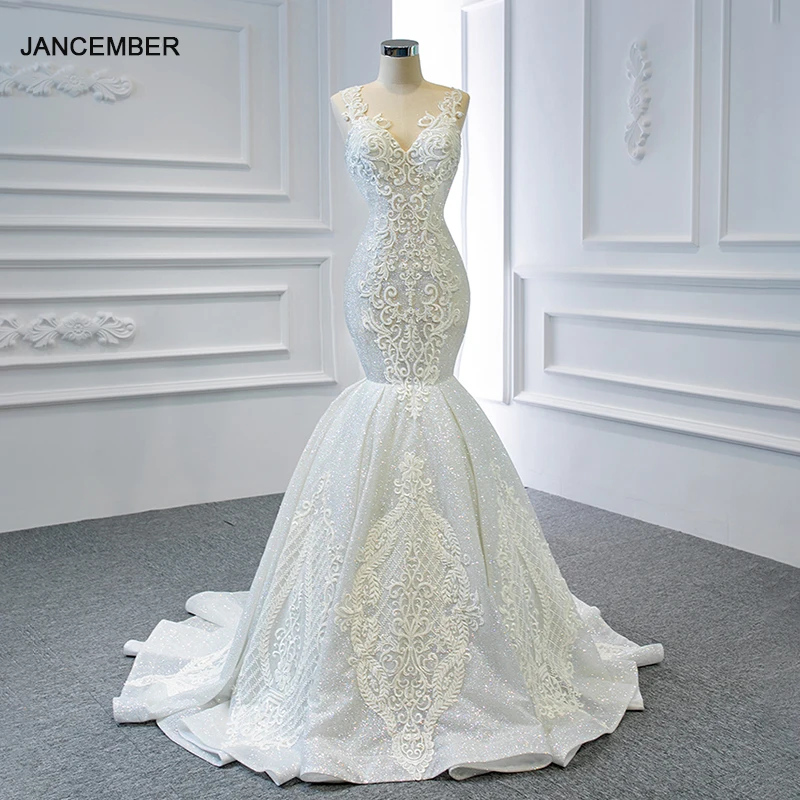Белое свадебное платье русалки J67137