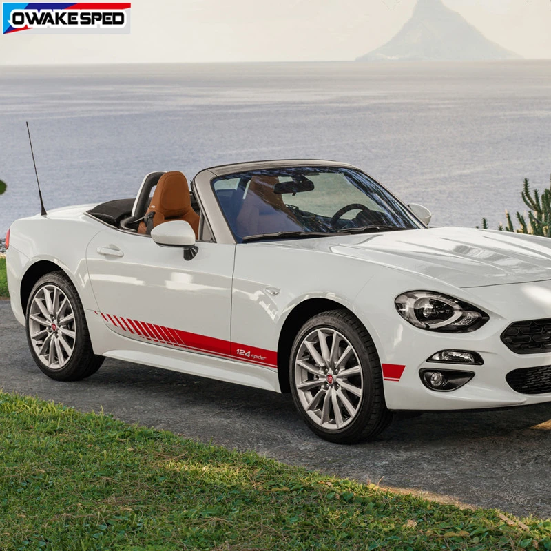 Для Fiat 124 наклейка на дверь автомобиля паука боковая юбка спортивные гоночные