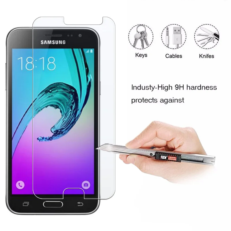 Закаленное стекло для Samsung Galaxy J3 2016 дисплей 2017 Защитная 3J пленка экрана J 3 2018