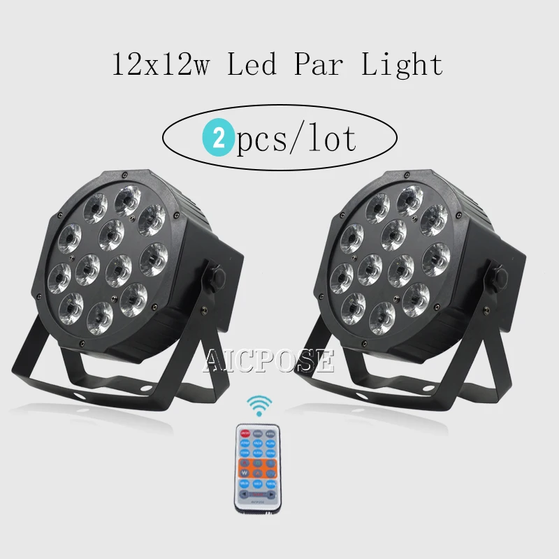 Плоский светодиодный прожектор DMX512 для дискотеки 2 шт./лот 12x12 Вт 12 шт. | Лампы и