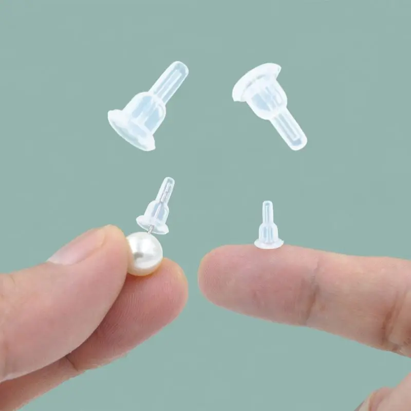 

100Pcs Safe Sleep Loose-proof Earrings Nuts Silicone Earrings Pins Anti Bending Protective Tubes Earings Back Lifters