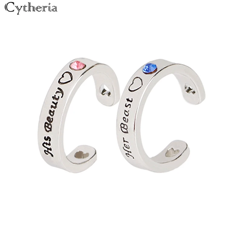 Кольца с регулируемым кристаллом в виде красавицы и чудовища|promise ring|ring forrings for her |