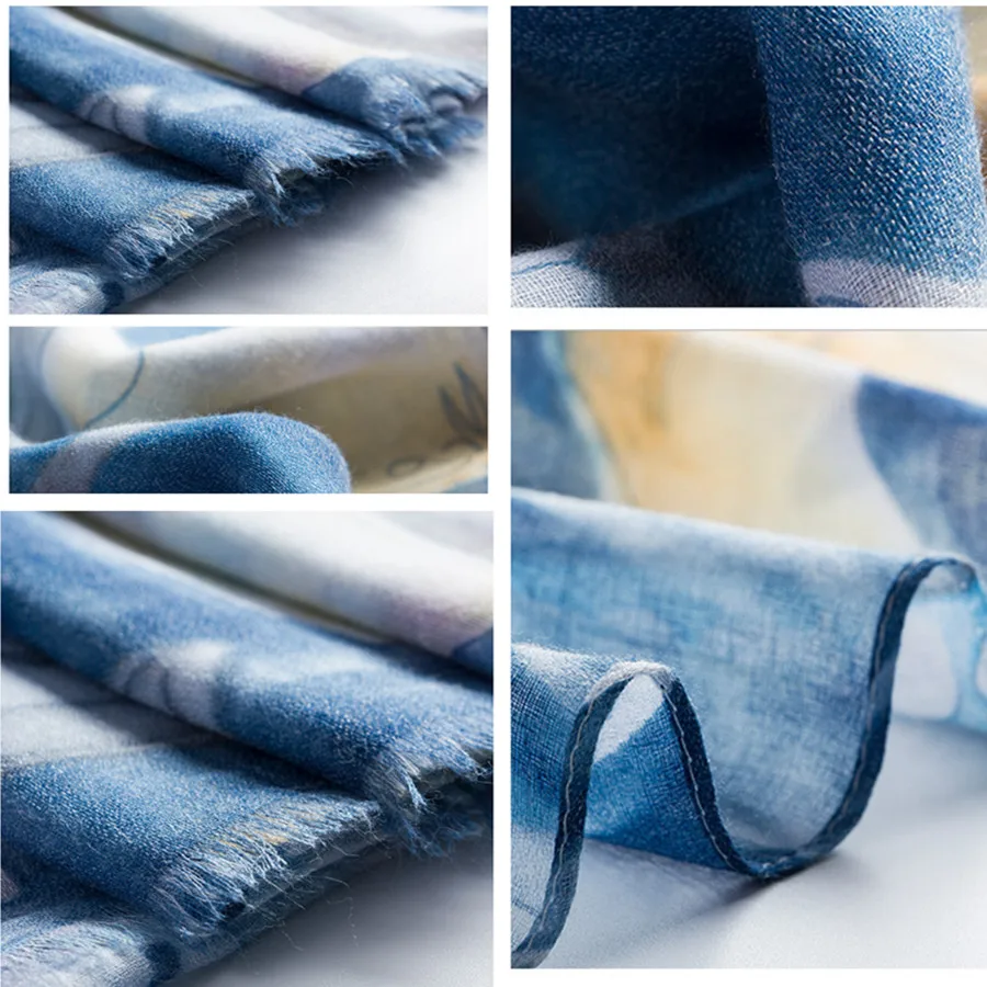 Шарфы с принтом духов лилии женские шали пляжное полотенце шарф Прямая поставка