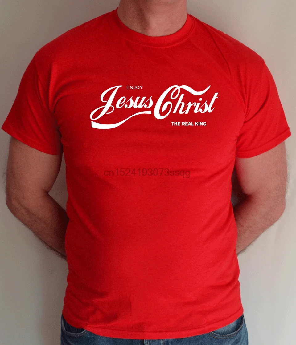 JESUS CHRISTCOKE христианская забавная футболка бесплатная доставка топы Модный
