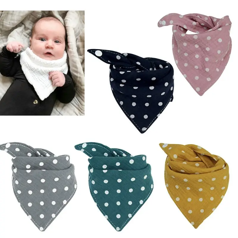 

Baby Infant Cotton Bib Newborn Dot Triangle Scarf Feeding Saliva Towel Bandana Burp Cloth Boy Girl Shower Gift