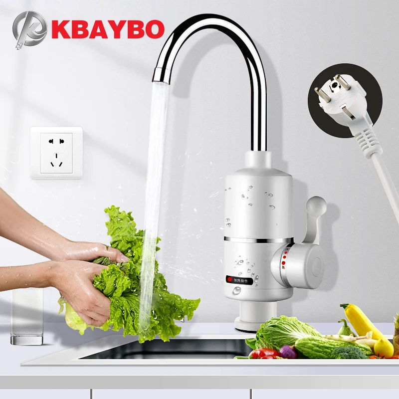 

KBAYBO Water Heater Tap Kitchen Faucet Instantaneous Water Heater Shower Instant Heaters Tankless Water Heating tap EU plug