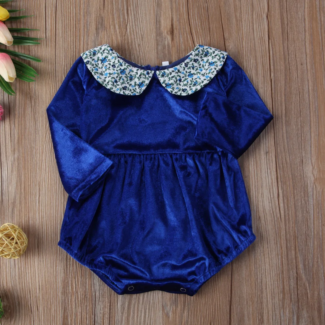 Принцесса синий бархат милая кукла для маленьких девочек воротник длинный рукав