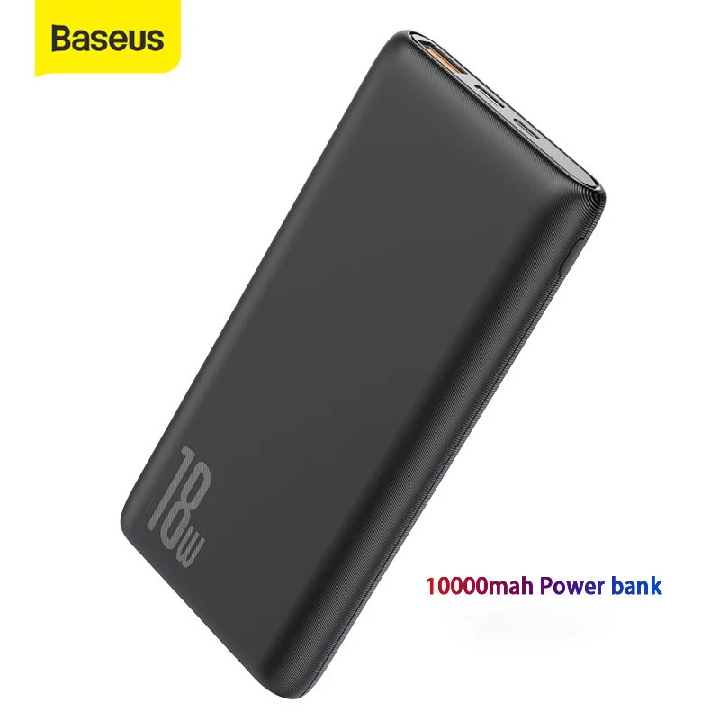 

Baseus 10000mAh Power Bank 18W Quick Charger QC PD3.0 Fast Charging Travel External Battery Powerbank Portable Charger For Phone