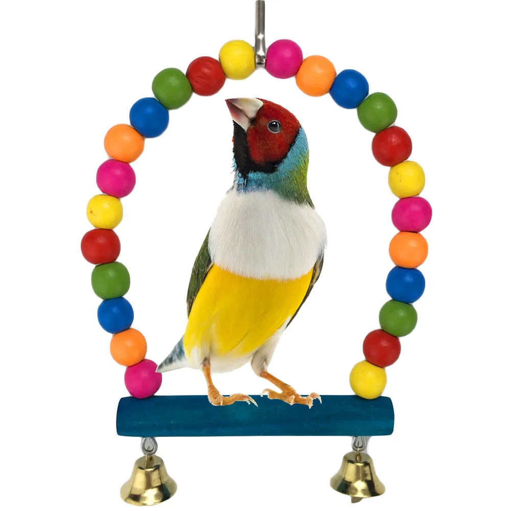 Плетеный абажур из натурального дерева попугаев качели игрушка жердочка для