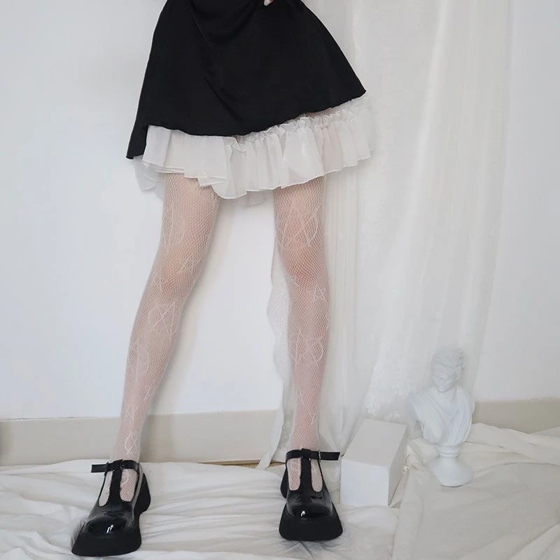 

Lolita Cartoon Cat Pantyhose Tights Woman Fashion High Elastic Magic Circle Bottoming Stockings Gothic Sexy Thigh High Stockings