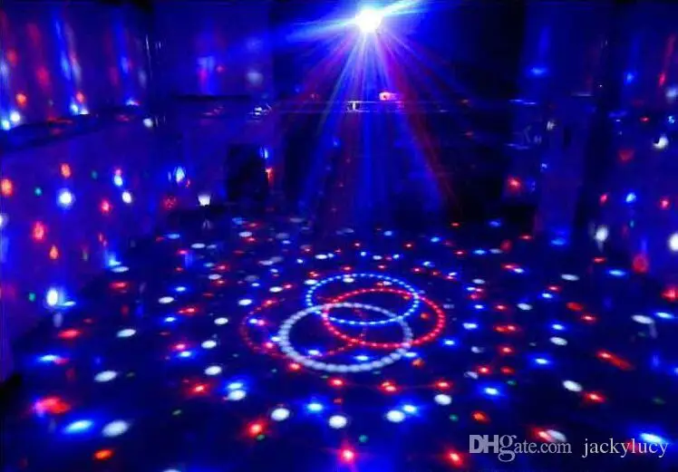 

360 Degree Rotating Crystal Ball Stage Lighting 110-240V Voltage LED RGB Rotating Lamp For Party Wedding Family Birthday Party D