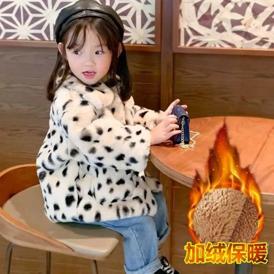 

Зимнее пальто из искусственной овечьей шерсти с леопардовым принтом