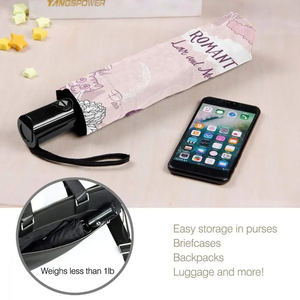 

Paris Flowers Eiffel Tower Windproof Automatic Folding Inverted Umbrella Portable Paraguas for Man Woman