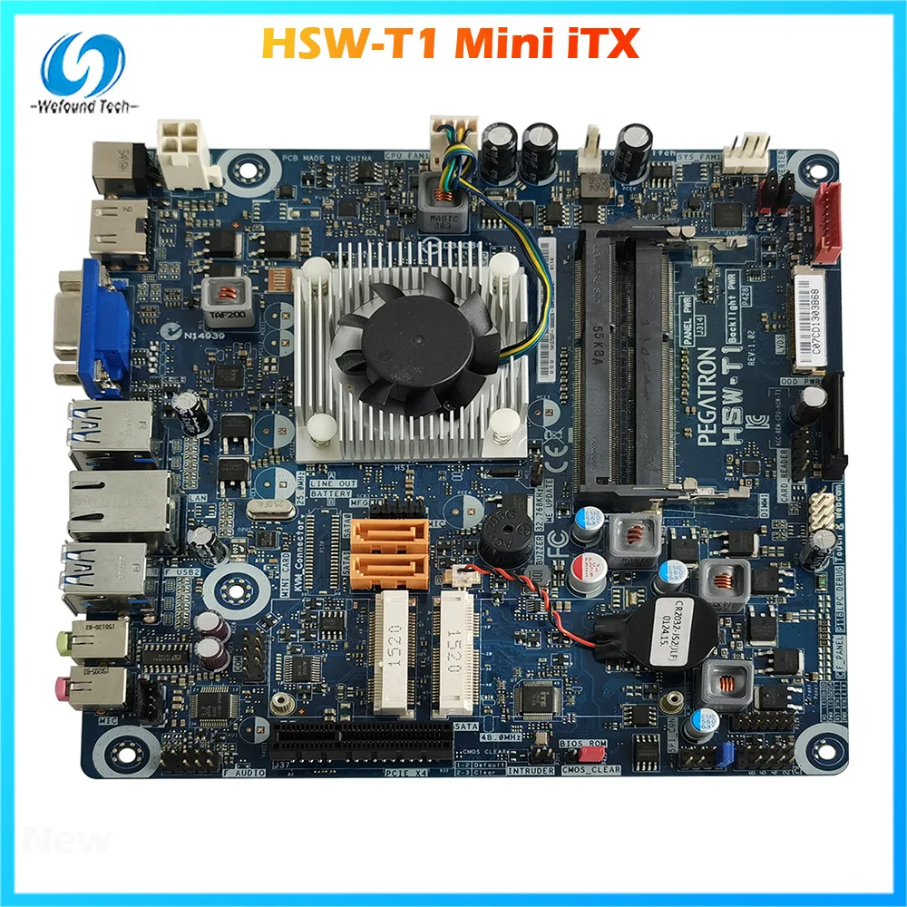 Original Desktop Motherboard for ASUS HSW-T1 Mini iTX  I3-4030U DDR3L DC Power Supply Main Board Fully Tested
