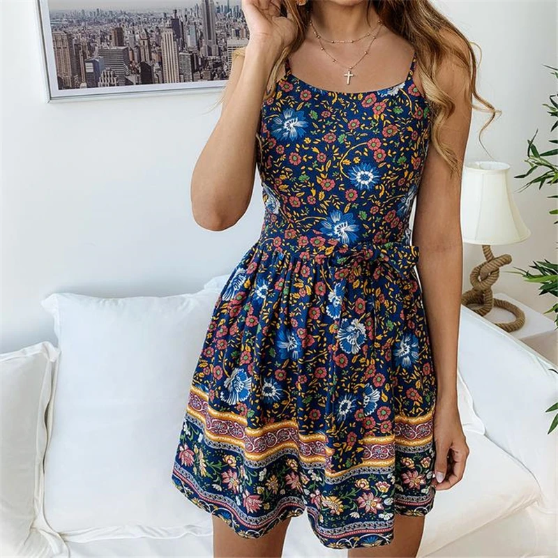 

Women Boho Floral Playsuit Summer Flower Print Backless Playsuit Evening Party Clothes Summer Beach Holiday Jumpsuit Bodysuit