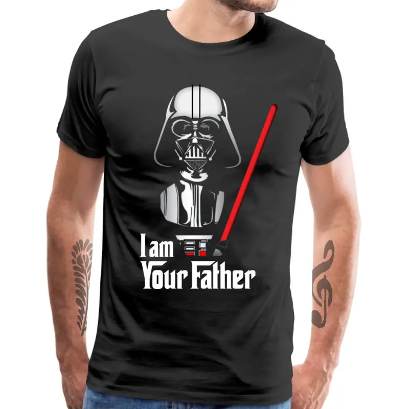 100% Хлопковая мужская футболка с надписью I Am ваши футболки на отца Забавный панк