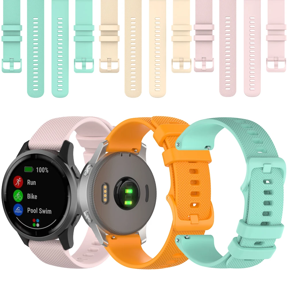 

18 мм ремешок для часов Garmin Vivoactive 4S/3S для Fossil Q портной для часов Huawei 18 мм/honour1/Huawei браслет B5 силиконовый ремешок