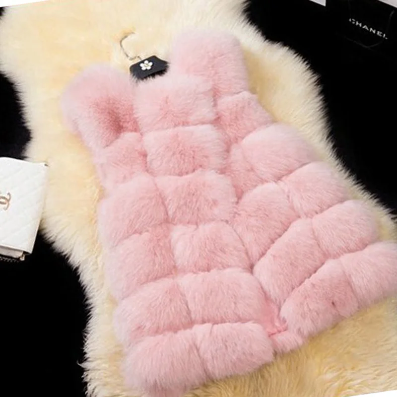 Новинка 2019 меховой жилет женские зимние модные средней длины искусственный