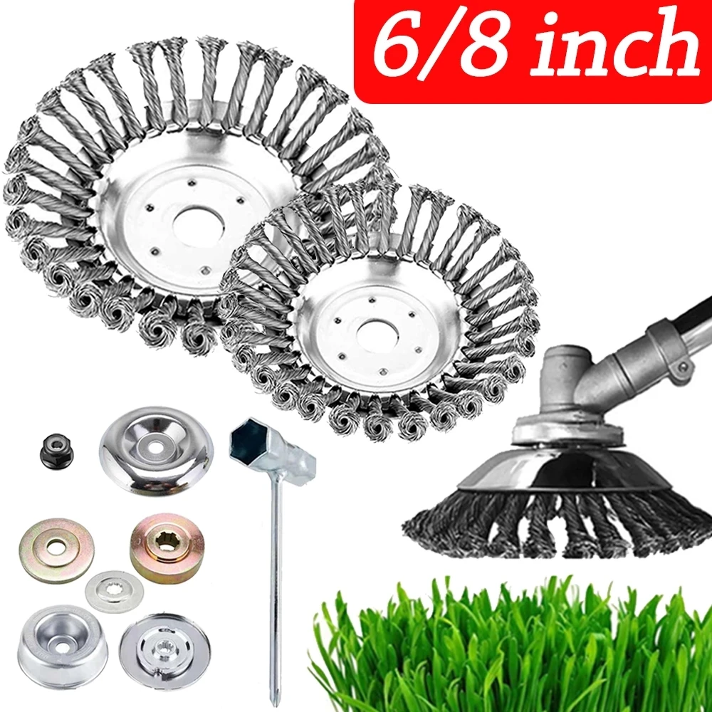Garden Steel Wire Grass Trimmer Head Rounded Edge Weed Trimmer Eater Head Removal Grass Weed Brush Tray Plate for Lawn Mower
