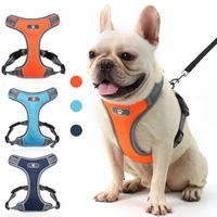 oxford cloth dog harness vest breathable mesh adjustable safety harness for dog small large dog running training french bulldog