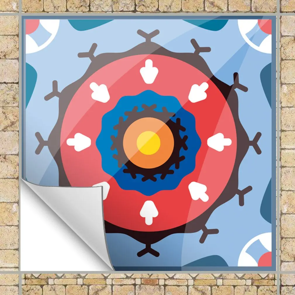 10 шт./пакет разноцветной мозаикой дизайн самоклеющиеся наклейки в форме плитки с