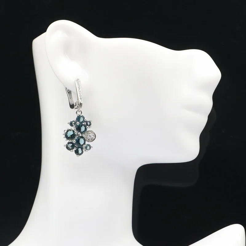 Серьги Серебряные 36x15 мм для сестры изящные повседневные ювелирные украшения с