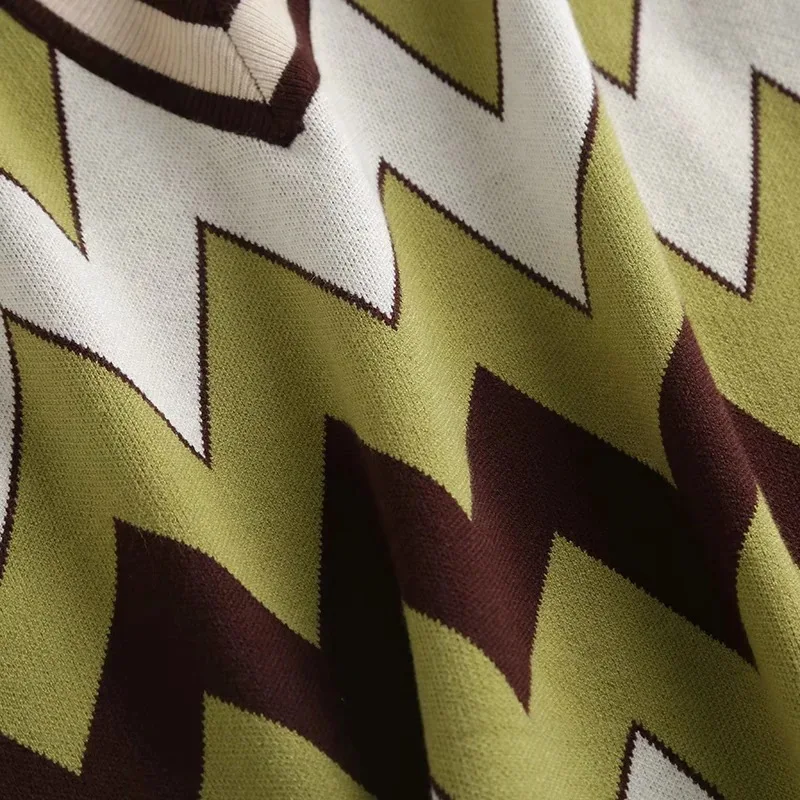 

Wave Print Knitted Vest Women 2021 New Autumn Winter Pullover Sleeveless Vests Korean Fashion Clothing Outwear Tops Y146