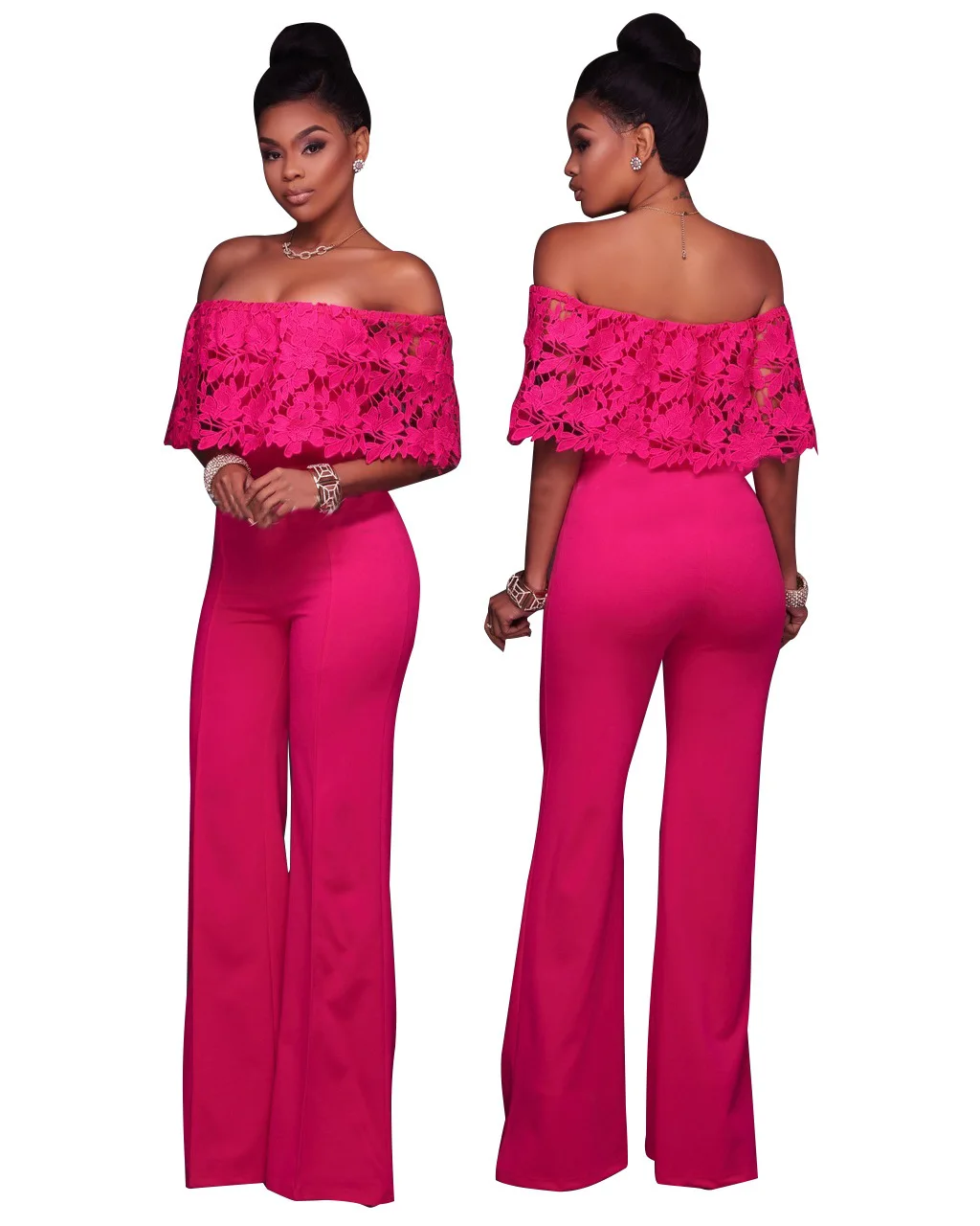 Кружевной комбинезон желтый с открытыми плечами женские Комбинезоны