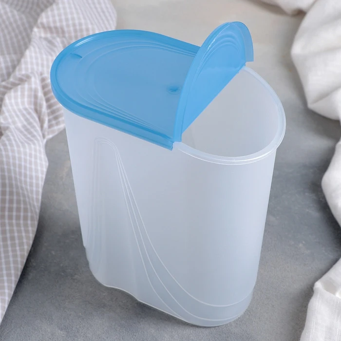Bulk food container 2 L Wave blue For kitchen convenience Bottles Jars Boxes Storage Organization Home Garden | Дом и сад
